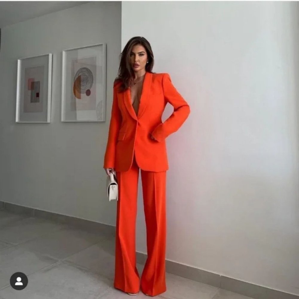 ZARA 2 Piece Blazer And Flare Pants - Picture 1 of 8